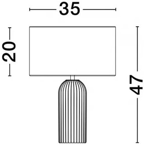 LED sivo-biela stolná lampa Ammos