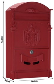 Rottner Ashford poštová schránka červená