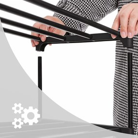 3-úrovňový stohovateľný stojan na topánky, botník, čierny