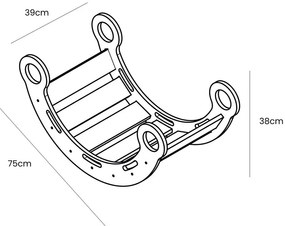 Hojdačka z borovicového dreva v prírodnej farbe 39x75x38 cm Montessori – Meowbaby