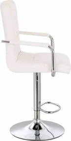 LuxuryForm DESIGN Barová stolička VERONA na striebornom tanieri - biela