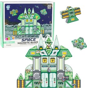 LEAN Toys Magnetické kocky Vesmír – Vesmírna stanica 4D, 66 dielov