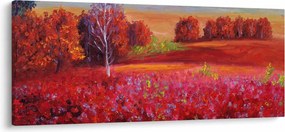 Obraz červenej krajiny (120x50 cm)