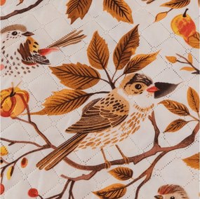 Prehoz na posteľ BIRDS PUMPKIN, hnedý Rozmer: 170 x 210 cm