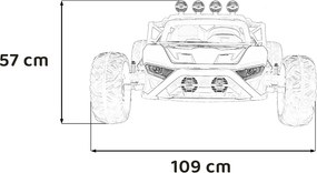 Ramiz Detská pretekárska bugina na batérie 5 Čierna + motory 2x200W + diaľkové ovládanie + zvuková LED dióda + pomalý štart