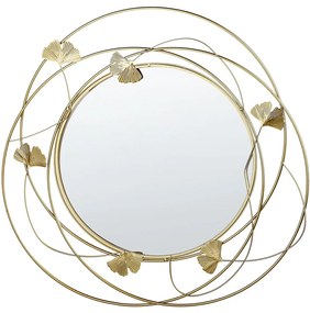 Okrúhle nástenné zrkadlo kovové ø 47 cm zlaté ANGLET Beliani