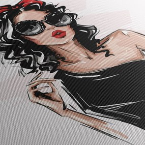 Obraz - Fashion woman (s hodinami) (90x30 cm)