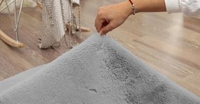 Protišmykový koberec RABBIT strieborný kruh