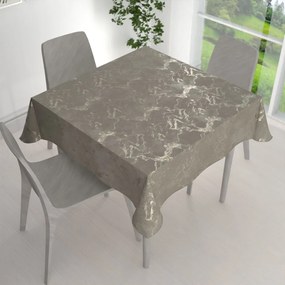 Biante Zamatový štvorcový obrus Isabela IBL-019 Zlatý/dymový mramor na sivobéžovom 110x110 cm