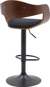 Barová stolička Kingston B - látka, čierny rám - orech/čierna
