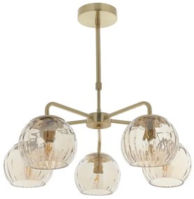 Endon 91969 - Luster na tyči DIMPLE 5xE14/7W/230V zlatý