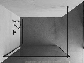Mexen Kioto sprchová zástena 100x200 cm 8 mm, čierny profil, sklo čierny rám, 800-100-101-70-70
