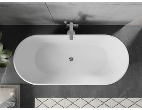 Mexen Flavia, voľne stojaca vaňa 170 x 75 cm, biela-čierna, chrómový prepad, 54031708075-01