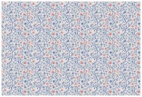 Tapeta modré a ružové kvetinové vetvičky