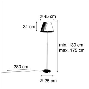 Stojaca lampa zlatá/mosadzná so skladaným tienidlom krémovým 45 cm - Parte
