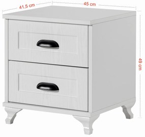 Nočný stolík Tuvantille N (biela + orech). Akcia -22%. Vlastná spoľahlivá doprava až k Vám domov. 1127629