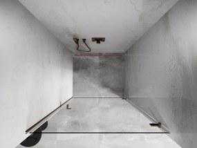 Mexen Lunar-B, výklopné pravé sprchové dvere 85 cm, 8mm číre sklo, medený matný profil, 832-085-000-65-00-P