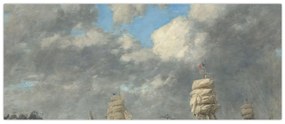 Obraz - Eugène Boudin, Le Havre, reprodukcia (120x50 cm)