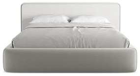 Svetlosivá čalúnená dvojlôžková posteľ s úložným priestorom s roštom 160x200 cm Kiana – Makamii