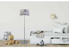 Detská stojacia lampa Ladybird, 1x textilné tienidlo so vzorom, (výber z 2 farieb konštrukcie), o