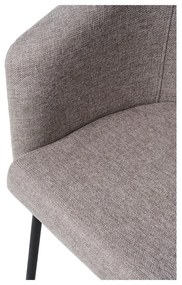 Svetlosivé čalúnené jedálenské kreslo s podrúčkami Easton – Unique Furniture
