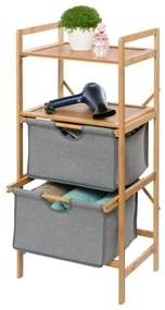Sivo-hnedý bambusový kúpeľňový regál 44x96 cm Bahari - Wenko