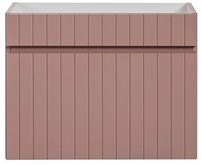 Závěsná skříňka pod umyvadlo Iconic s deskou 140 cm bílá/růžová