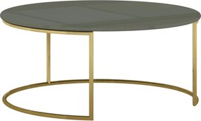 Konferenčný stolík Rose Hill 80 cm zelený/zlatý