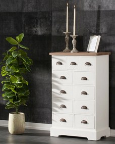 Komoda Brighton 11 zásuviek white&amp;natural