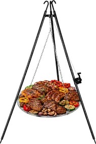 Záhradný gril Kaminer Tripod – trojnožka s nastaviteľným roštom 70 cm