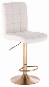 LuxuryForm DESIGN Barová stolička TOLEDO na zlatom tanieri - biela