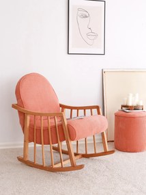 Elegantné hojdacie kreslo Harmonia Lux zo 100% bukového dreva - korálová
