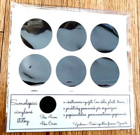 Sada štítkov / nálepiek, štítok čierny "KOLEČKO" - 13 ks Farba: biela