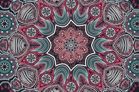 Samolepiaca tapeta indická Mandala s kvetinovým vzorom - 225x150