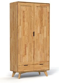 Šatníková skriňa z dubového dreva 90x180 cm Greg - The Beds