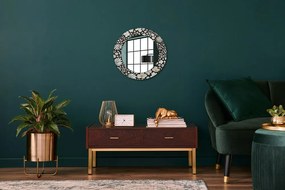 Okrúhle dekoračné zrkadlo s motívom Slonovina stokrota fi 50 cm