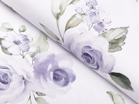 Biante Teflónový obdĺžnikový obrus TF-024 Fialové ruže na bielom 120x140 cm