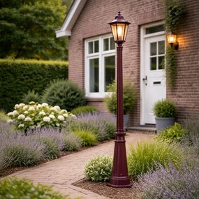 Klasická vonkajšia lampa tmavočervená 213 cm IP44 - Havana