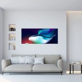Obraz - Veľryba vo vesmíre (120x50 cm)