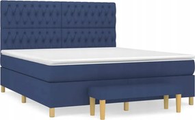 vidaXL Kontinentálna posteľ s matracom, modrá, látka, 180 x 200 cm