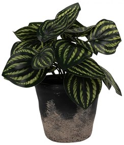 Čierno-sivý keramický obal na kvetináč S - Ø 12*11 cm