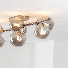 Brilagi - LED prisadený luster MILLA 7xG9/3W/230V čierny chróm/dymové sklo