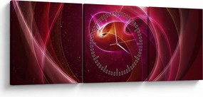 Obraz - Svetelné linky (s hodinami) (90x30 cm)