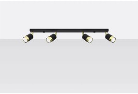 Stropné bodové svietidlo Nero 4 A-1072 čierna/zlatá