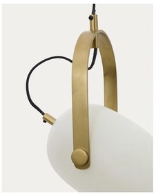 Biele závesné svietidlo so skleneným tienidlom ø 14 cm Reisy – Kave Home