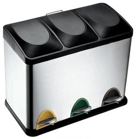 Kôš na triedený odpad 24 l čierny/nerez