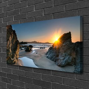 Obraz Canvas Skala pláž slnko krajina 120x60 cm