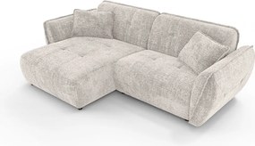 Béžová ženilková rohová pohovka (ľavý roh/s leňoškou) Nelia – Ropez