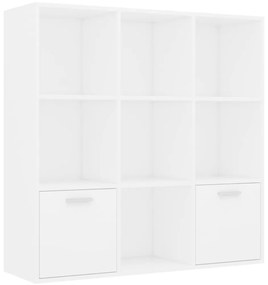 vidaXL Knižnica, biela 98x30x98 cm, drevotrieska