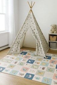 Detská penová podložka 200x180 cm vzdelávacia obojstranná skladacia rastová abeceda ECOTOYS